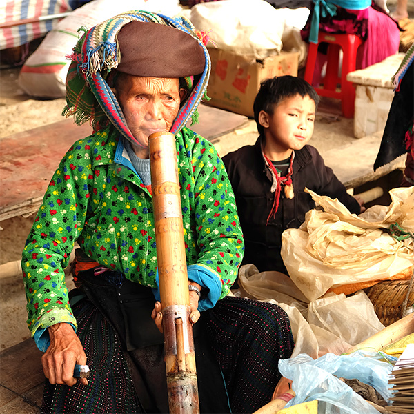 Minority woman selling in Dong Van Market